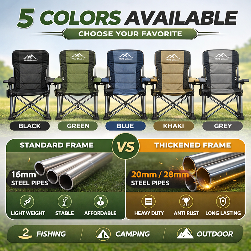 Outdoor folding chair heavy duty Camping Chair Portable Fishing Chair 220KG Large Load-Bearing 【COD】 — view 7