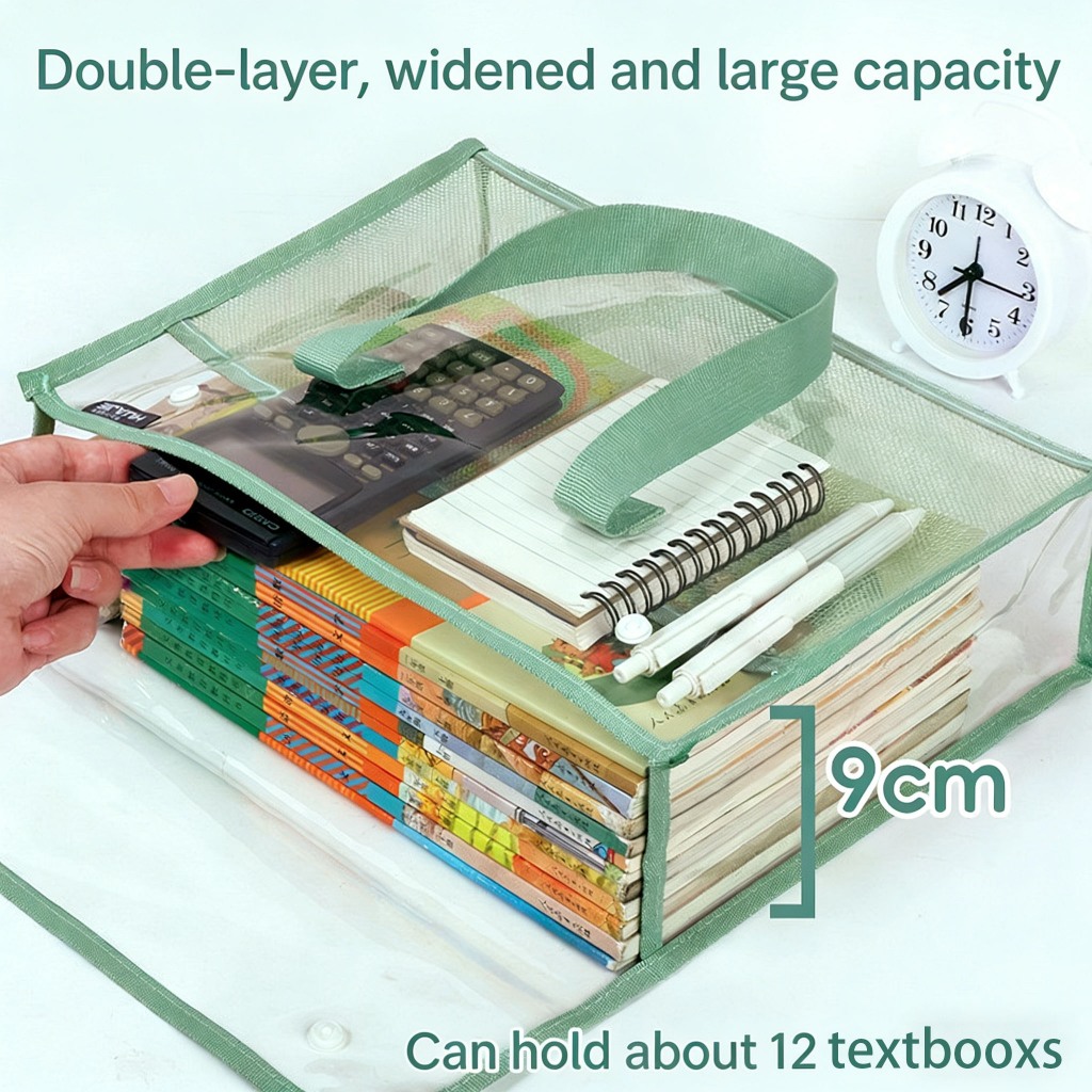 PVC Transparent Waterproof Large Capacity Extra Thick File Bag Multifunctional Document Organizer — view 6