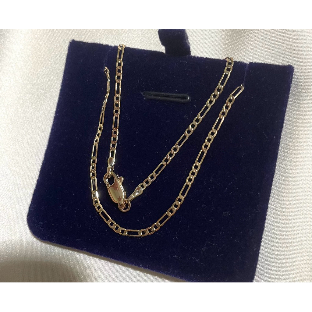 Figaro Chain Necklace 2mm | Premium Champagne Setting 18inches product photo 2