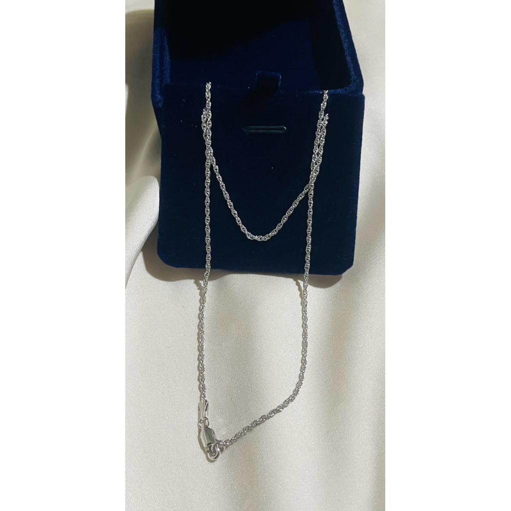 Rope Chain Necklace 1.5mm | Platinum Setting 22inches product photo 2