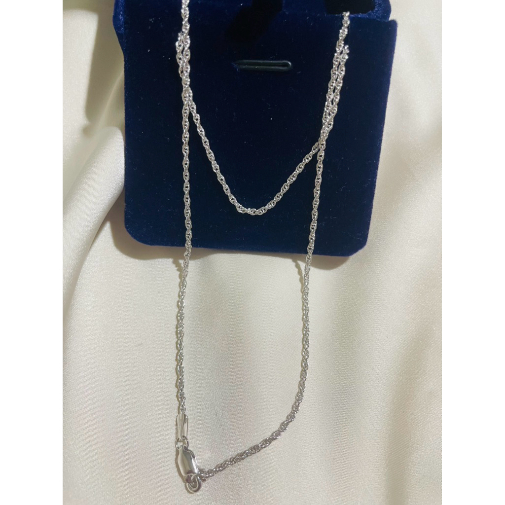 Rope Chain Necklace 1.5mm | Platinum Setting 22inches product photo 1