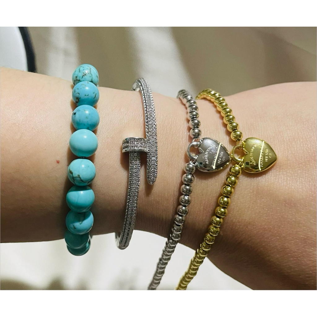 tif@-Inspired Bubble Bracelet | Yellow Gold & Platinum Settings upto 19cm product photo 1
