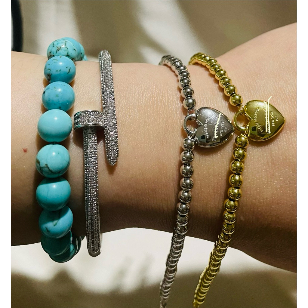 tif@-Inspired Bubble Bracelet | Yellow Gold & Platinum Settings upto 19cm product photo 2