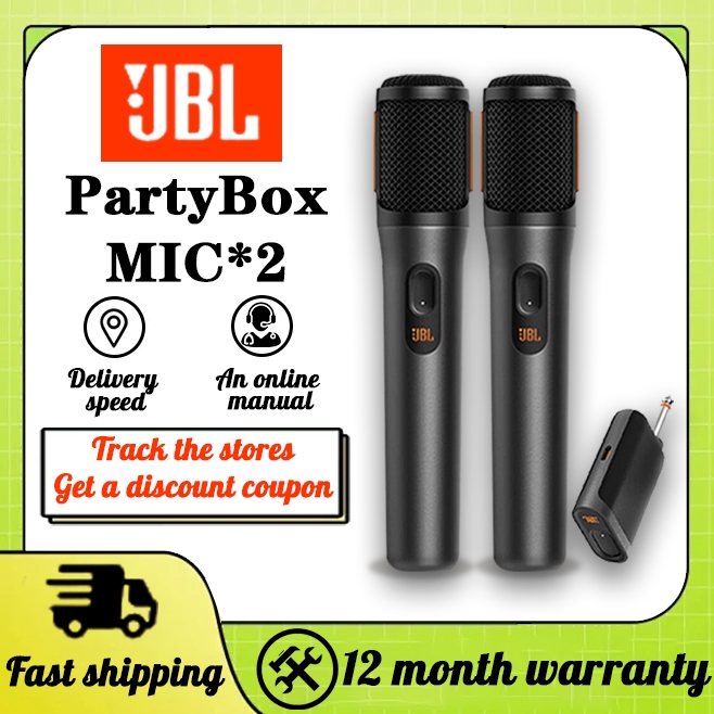 JBL Compatible with PartyBox Rechargeable Wireless Handheld Microphone Works with Most Speaker