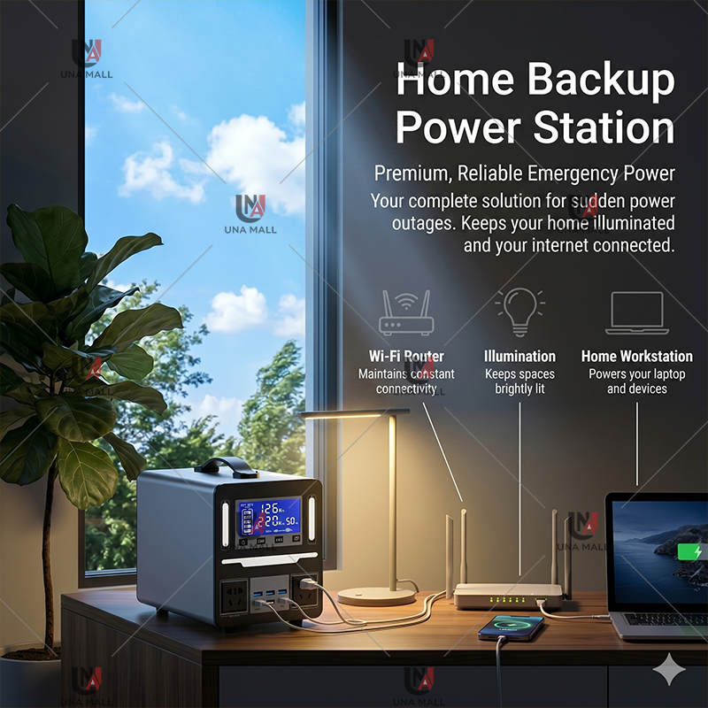 UNA Portable Power Station 988000mAh 1000W Power Outdoor Solar Generator Quick Charge Large Capacity — view 7