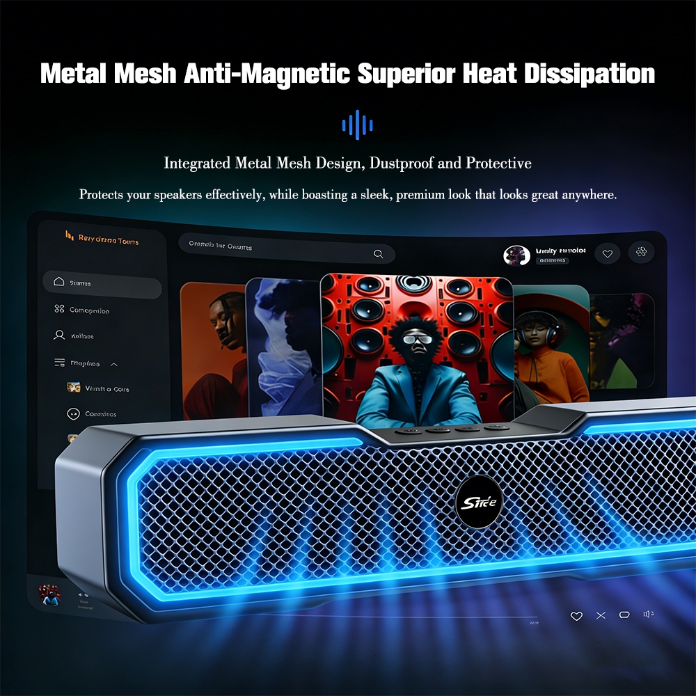 Portable RGB Wireless Sound bar Bluetooth 5.4 Speaker True Wireless Stereo mini speaker for computer — view 7
