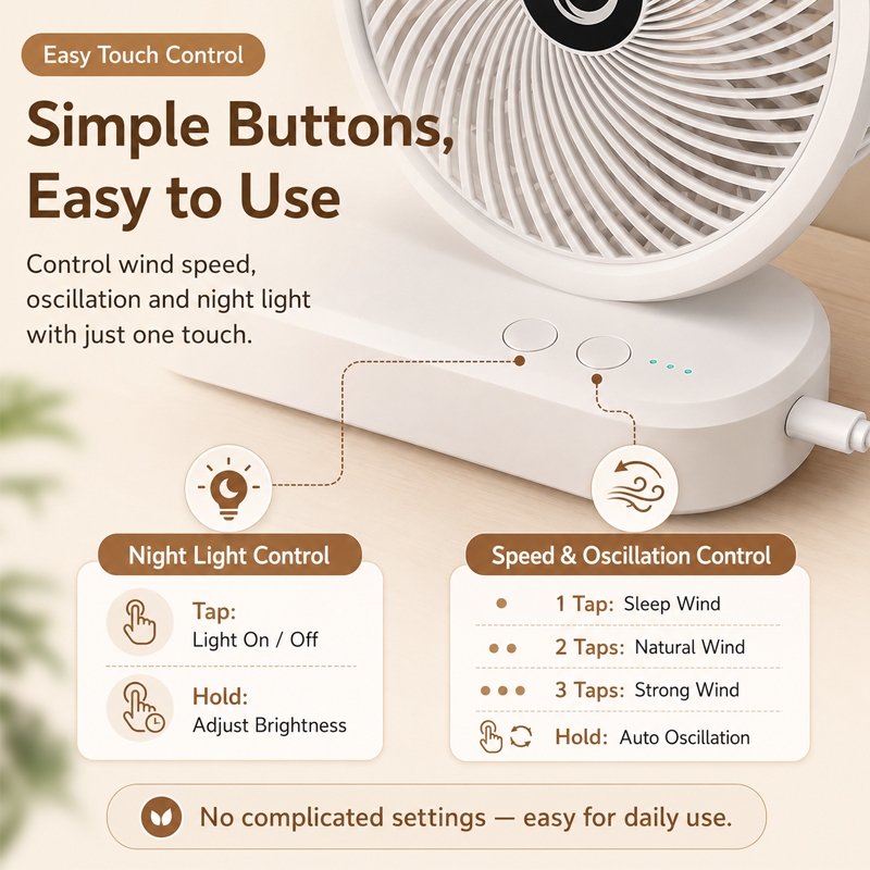 2 in 1 Desk Fan Mini Fan with light Rechargeable USB Small Desk Fan 120 Degree Rotation Strong Wind — view 5