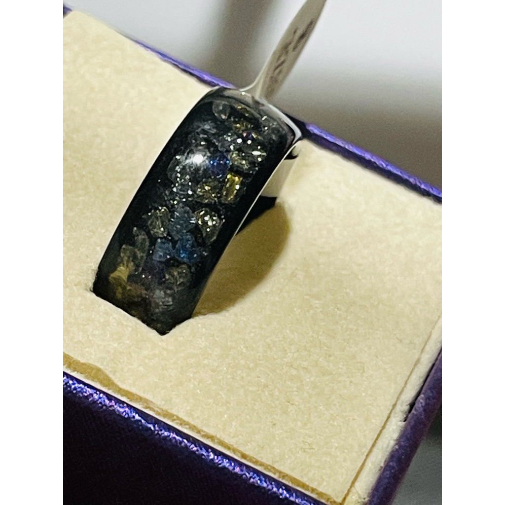 Real Tungsten Carbide Ring | Black & Silver Finish | Size 8 product photo 5