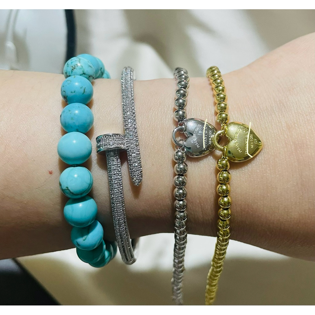 tif@-Inspired Bubble Bracelet | Yellow Gold & Platinum Settings upto 19cm product photo 4
