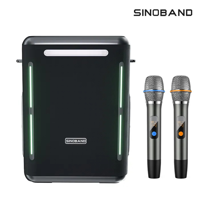 SINOBAND 300W Party 1981 Karaoke with 2 Microphones Deep Bass Wireless Bluetooth 5.3 Speaker — view 5
