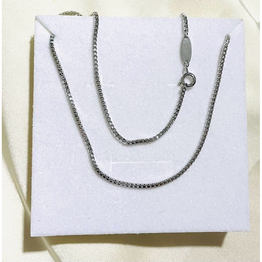 Box Chain Necklace | Platinum Setting 20inches product photo 1
