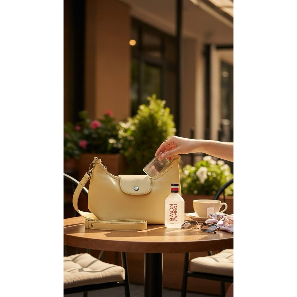 3-way inspired bag in yellow/navyblue color