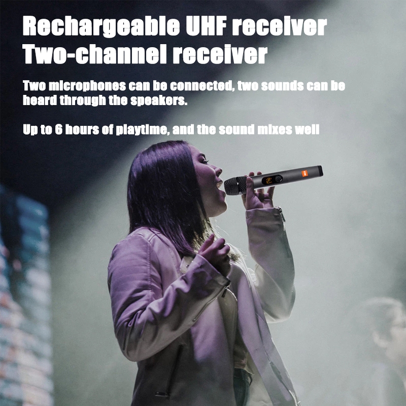 Jbl Wireless Microphone Professional Handheld Wireless Dual microphone and UHF Universal Receiver — view 4