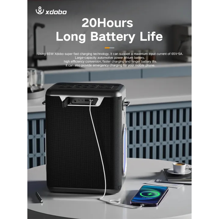 SINOBAND 300W Party 1981 Karaoke with 2 Microphones Deep Bass Wireless Bluetooth 5.3 Speaker — view 2