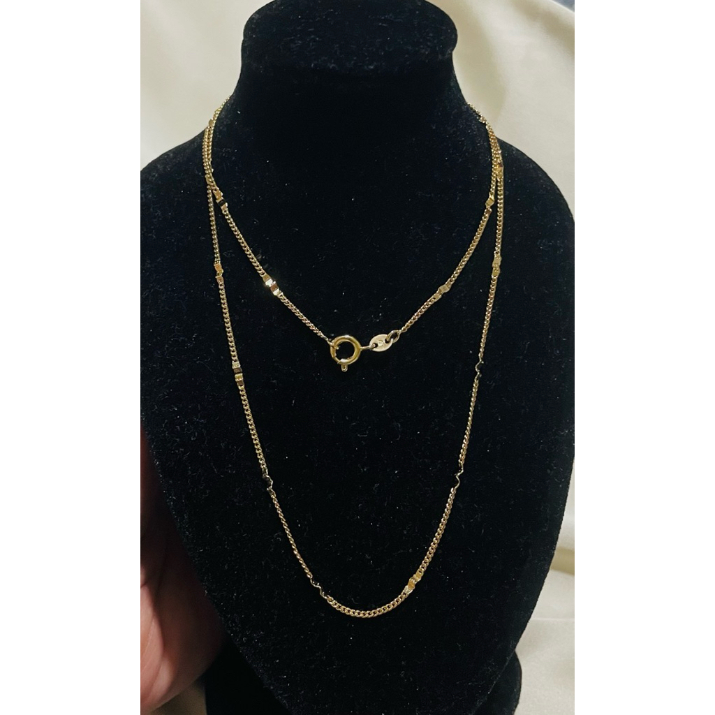 Delicate Bar Accent Chain Necklace | Champagne Gold Setting product photo 2