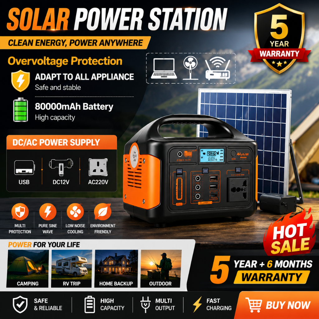 Solar Power Station 220V 100W Portable Powerbank Solar Generator Power Generator Power Supply Charge