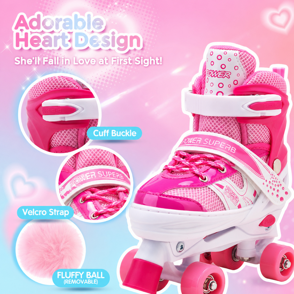 Oasia Roller Skate Shoes For Kids Adjustable Skate Shoes Roller Skate With Flash Wheel For Beginner — view 3
