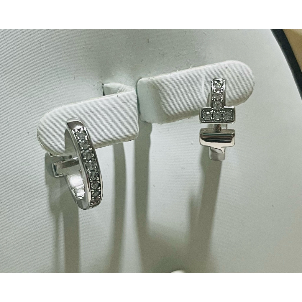 Tiff-Inspired Loop Earrings with Diamond Accents | Yellow Gold & Platinum Settings product photo 4