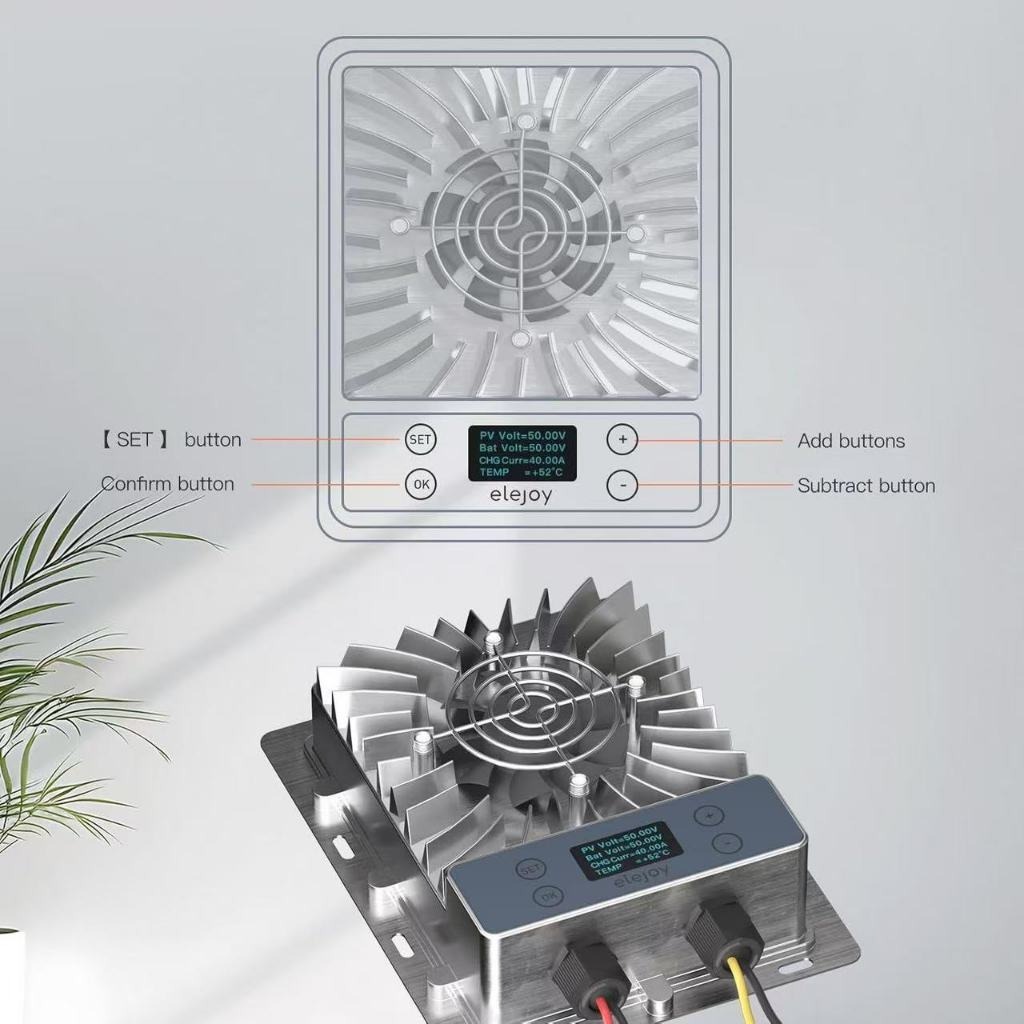 ELEJOY MPPT 200W 400W 600W Step-down Real Time Solar Battery Recharging Charge Controller — view 2