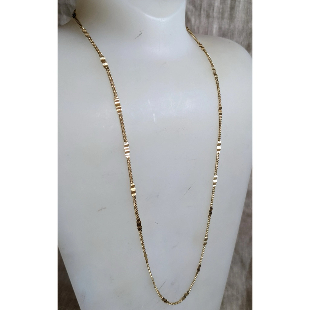 Delicate Bar Accent Chain Necklace | Champagne Gold Setting product photo 4