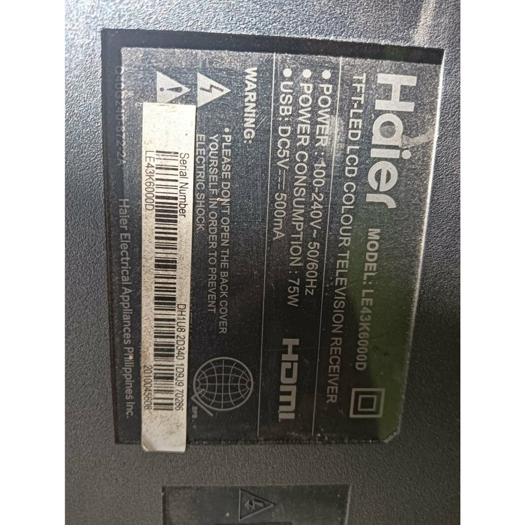 HAIER LE43K6000D MAIN BOARD MODEL LE43K6000D THIS ITEM IS SECOND HAND PARTS OUT - Image 3