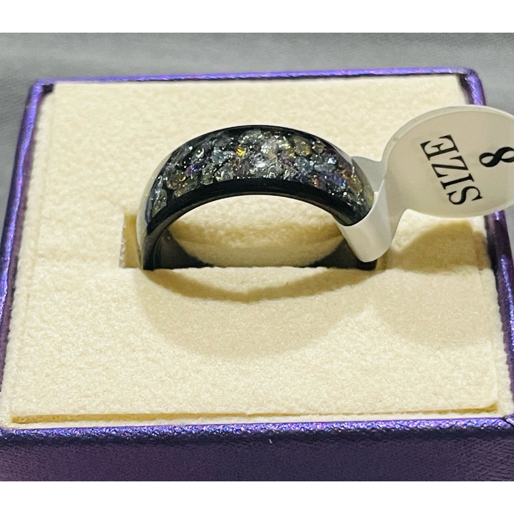 Real Tungsten Carbide Ring | Black & Silver Finish | Size 8 product photo 3