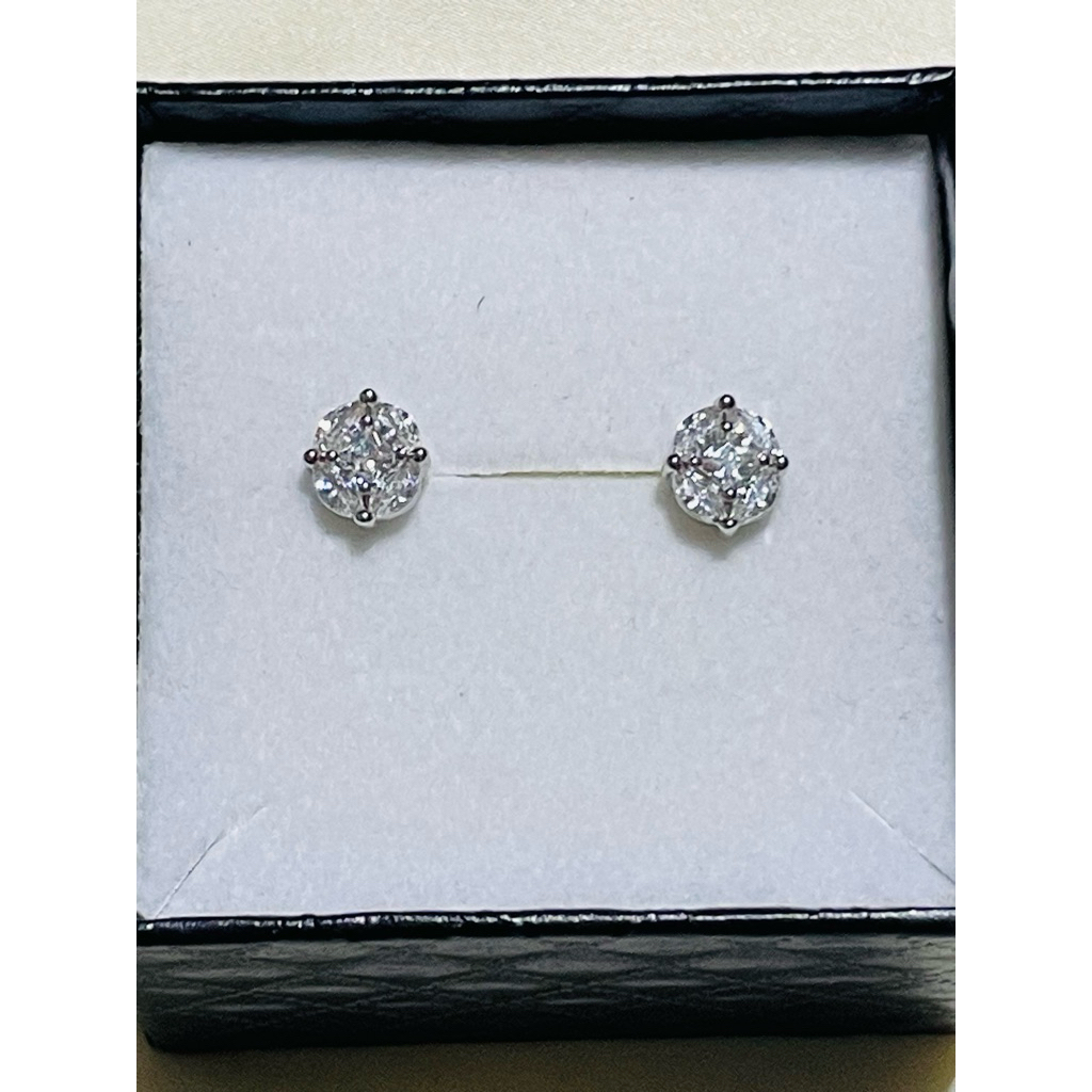 Illusion Diamond Stud Earrings | Marquise & Princess Cut | Platinum Settings product photo 3