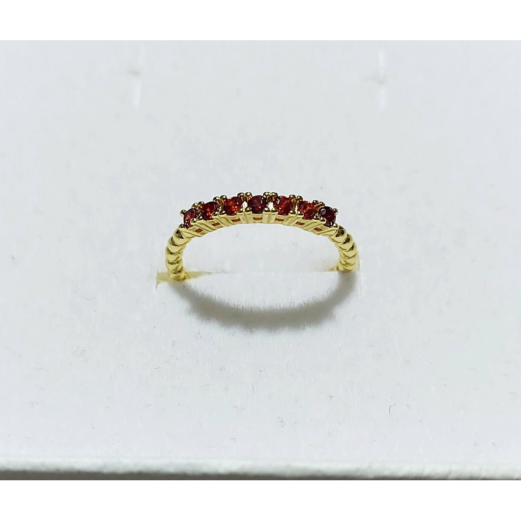 Garnet Eternity Bubble Ring | Yellow Gold Setting adjustable product photo 4