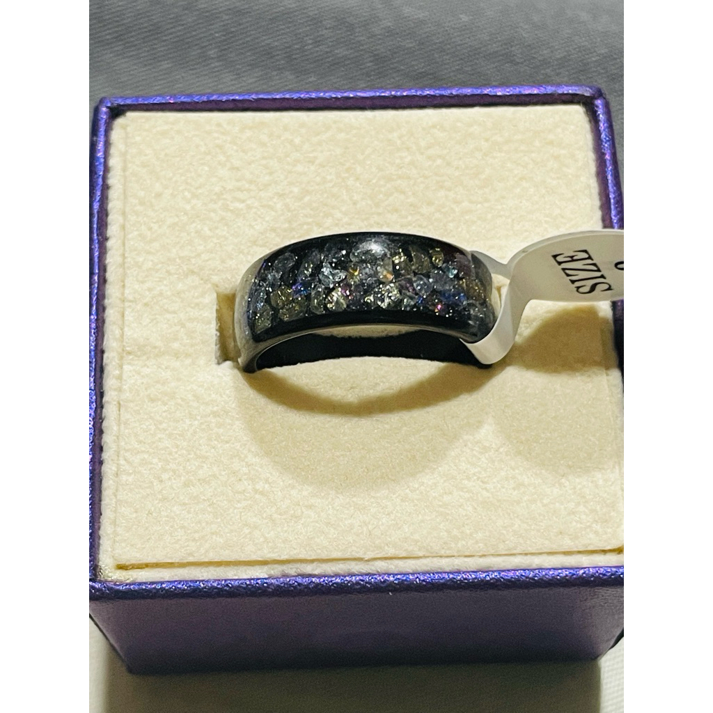 Real Tungsten Carbide Ring | Black & Silver Finish | Size 8 product photo 4