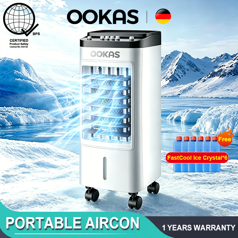 OOKAS Strong Air Cooler Fan Mini Inverter Aircon Portable Air Conditioner Energy Saving Cooling Fan