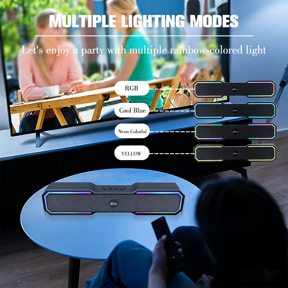 Portable RGB Wireless Sound bar Bluetooth 5.4 Speaker True Wireless Stereo mini speaker for computer — view 3