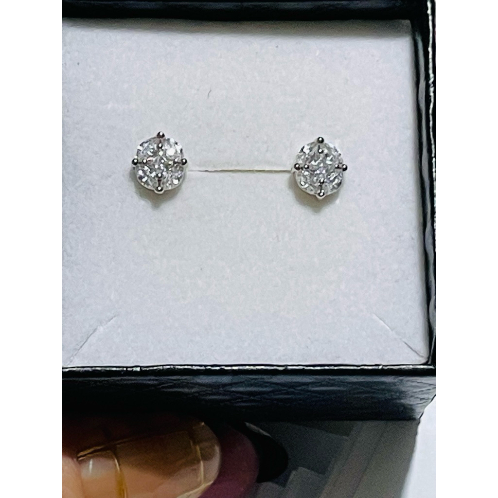 Illusion Diamond Stud Earrings | Marquise & Princess Cut | Platinum Settings product photo 2