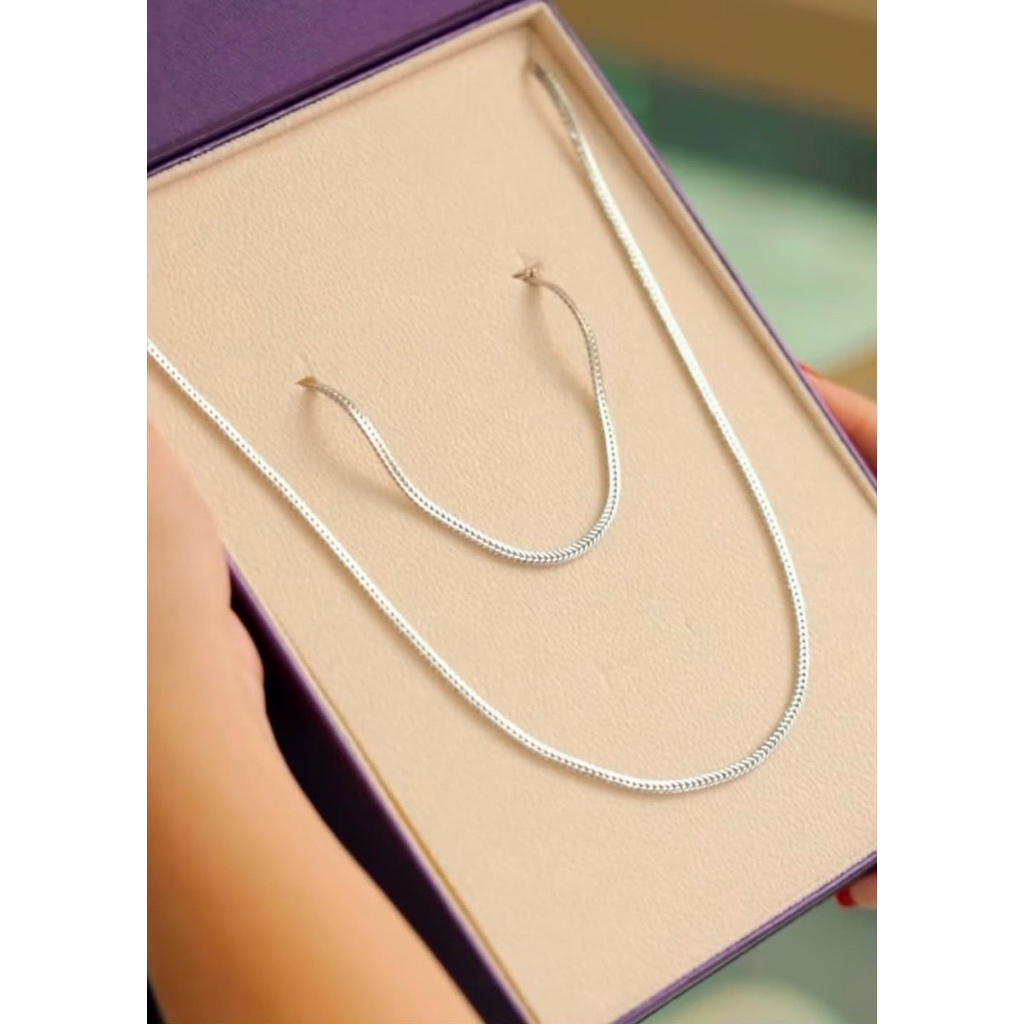 Triple Lock Japan Chain Necklace | Platinum Setting 22inches product photo 1
