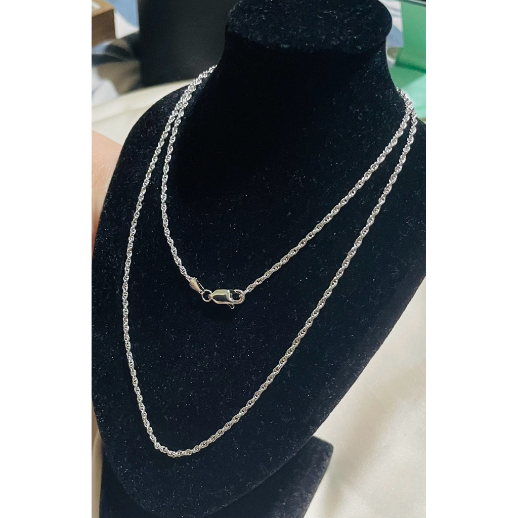 Rope Chain Necklace 1.5mm | Platinum Setting 22inches product photo 4