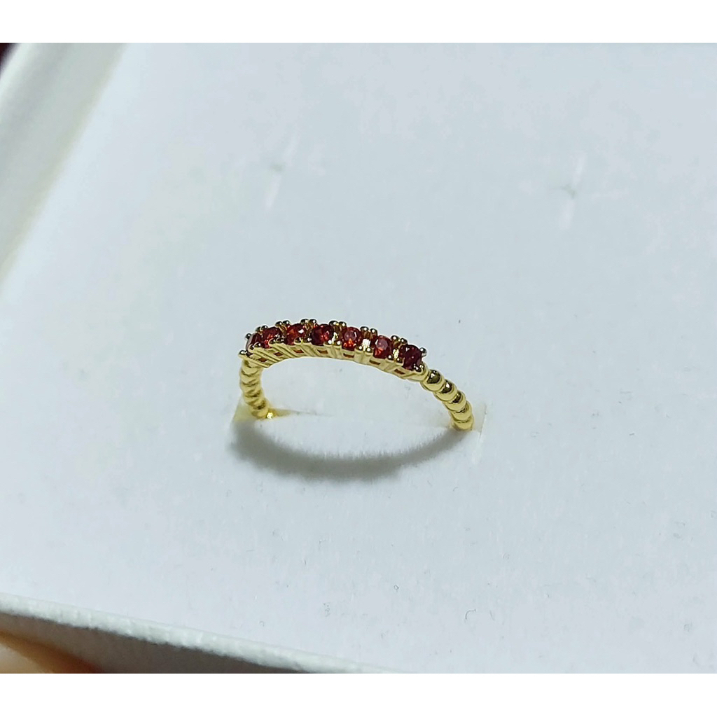 Garnet Eternity Bubble Ring | Yellow Gold Setting adjustable product photo 2
