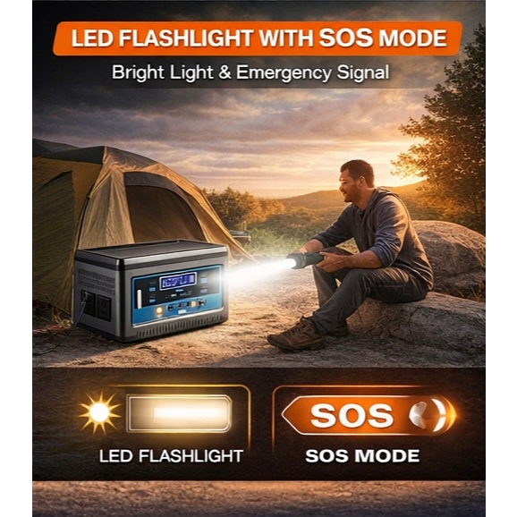 Portable 600W / 489600MAH Power Station, 220V High-Capacity Outdoor Battery Generator for Camping — view 2