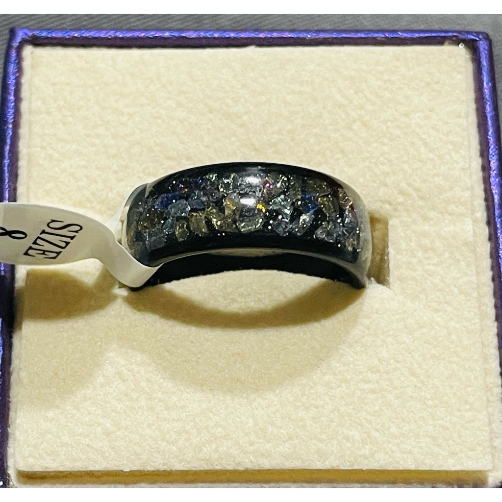 Real Tungsten Carbide Ring | Black & Silver Finish | Size 8 product photo 2