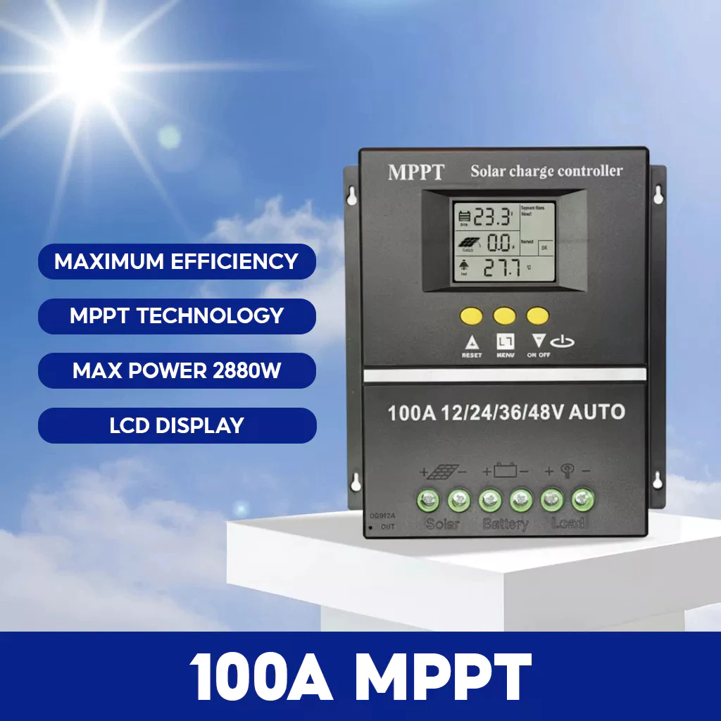 MPPT Solar Charge Controller 30A-100A, 12V-48V with LCD, Auto Battery Charger — view 7