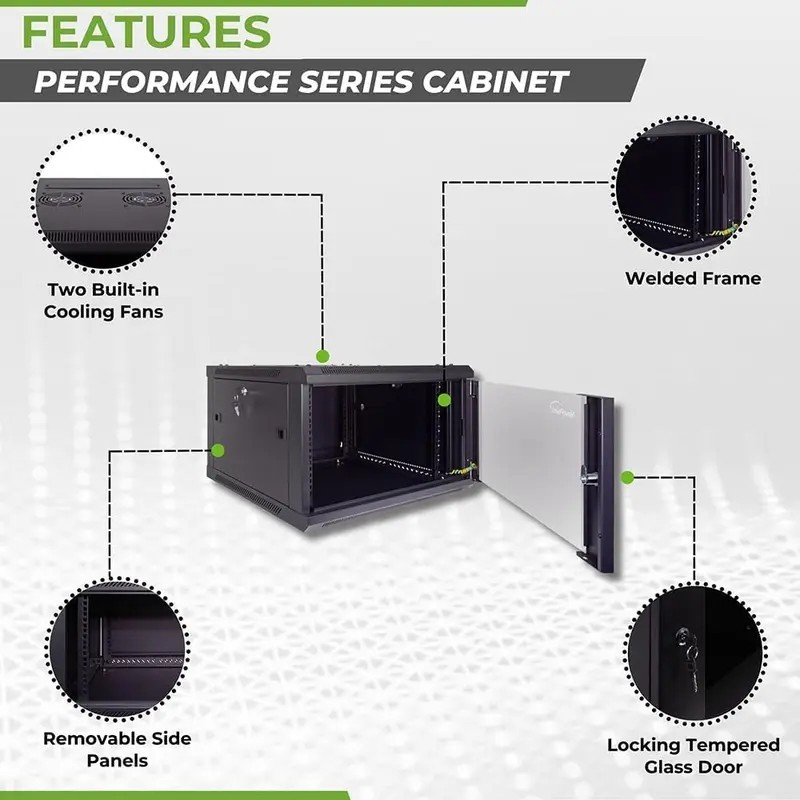 FPS Network Cabinet 4U 9U 12U Wall Mount Server Rack Data Cabinet Box for CCTV Computer Cabinet — view 6