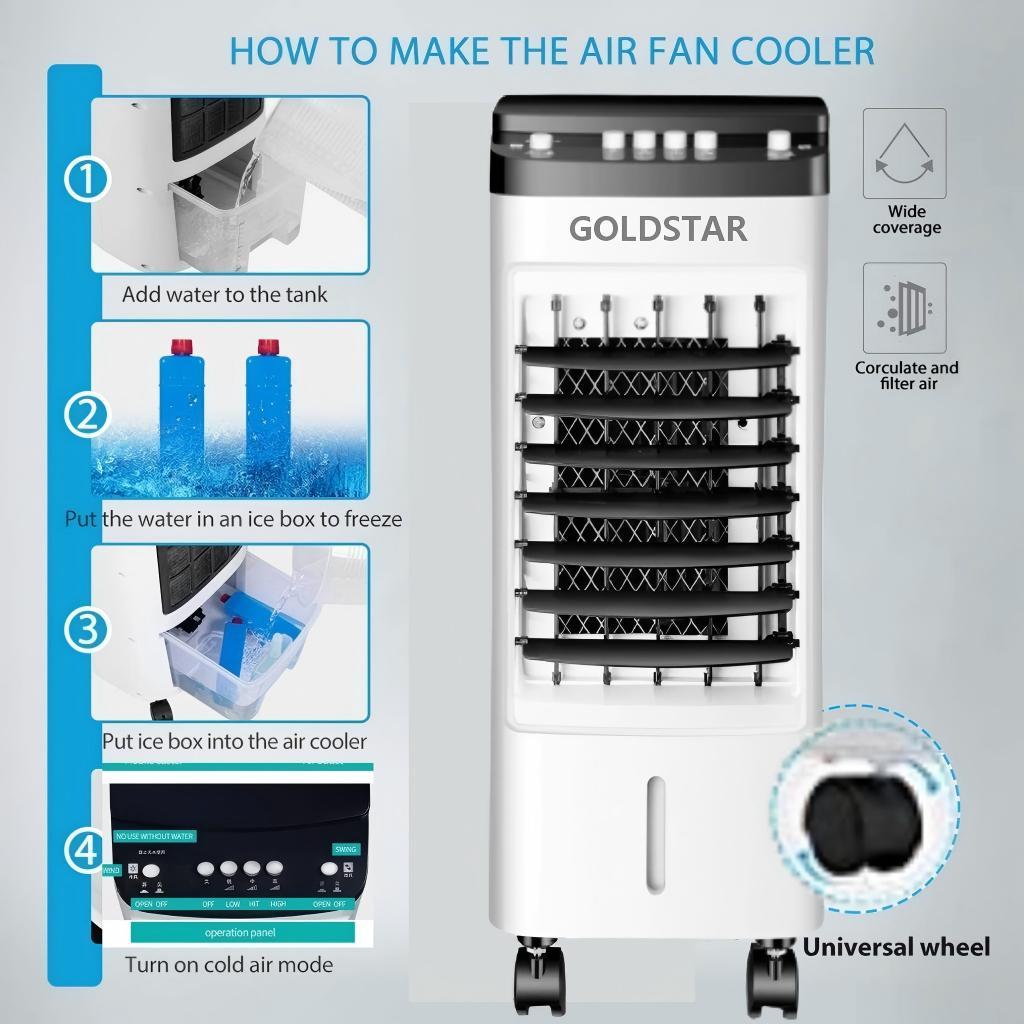 Gold Star Air Cooler Fan Air Conditioner 3 Speed With Water Tank Regulation Portable Fan For Room - Image 2