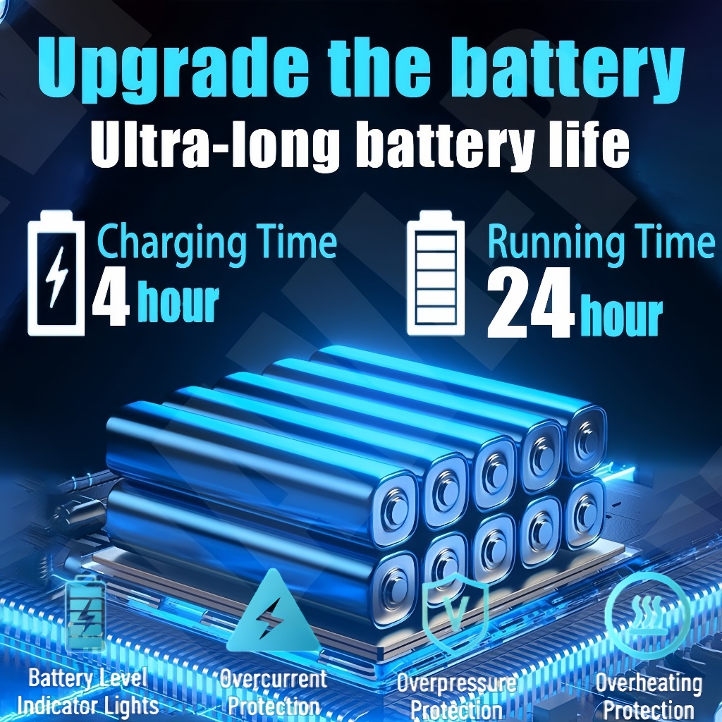 8 Inch Portable Camping Fan Cordless Rechargeable Fan High Power Outdoor Lithium Battery Fan - Image 2