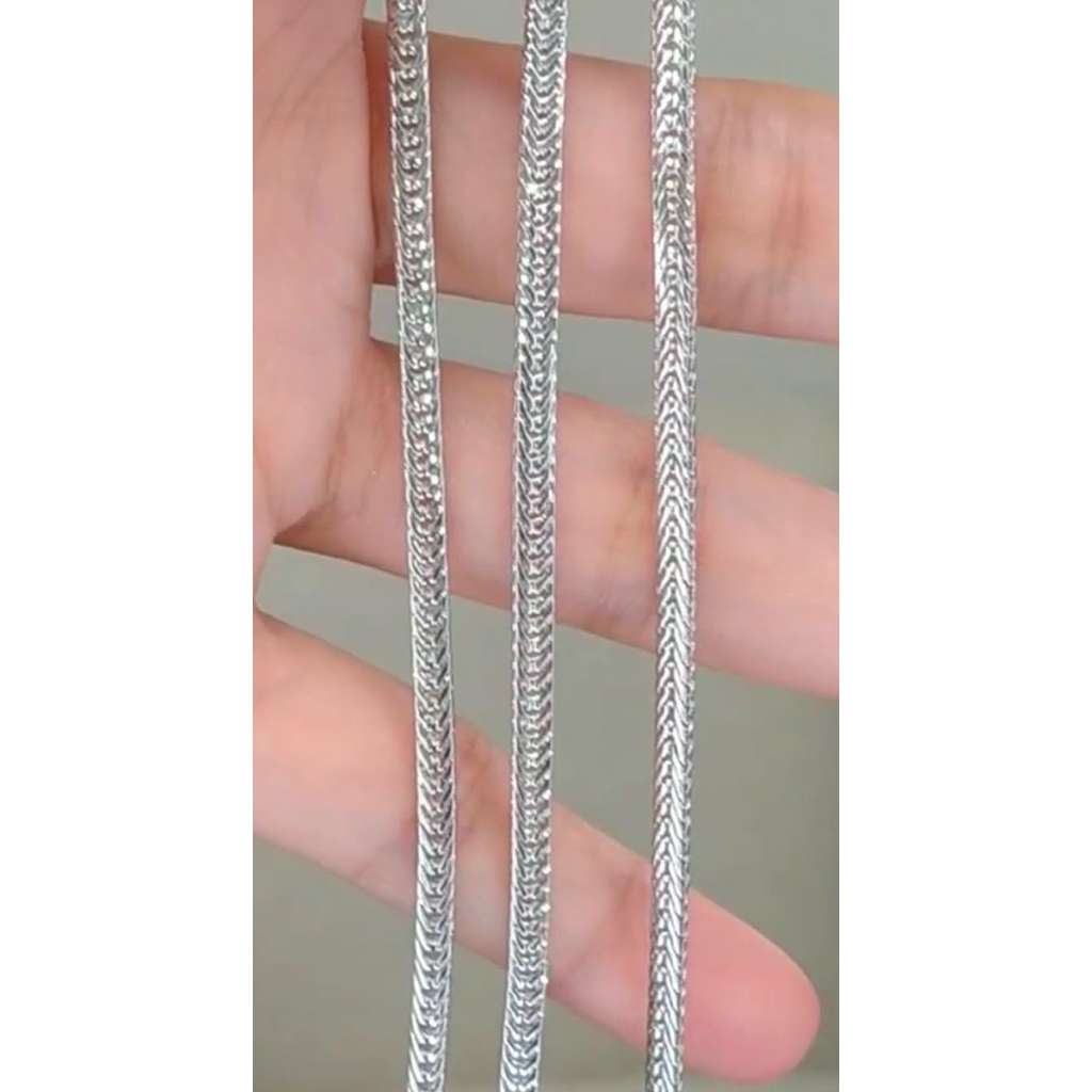 Triple Lock Japan Chain Necklace | Platinum Setting 22inches product photo 3