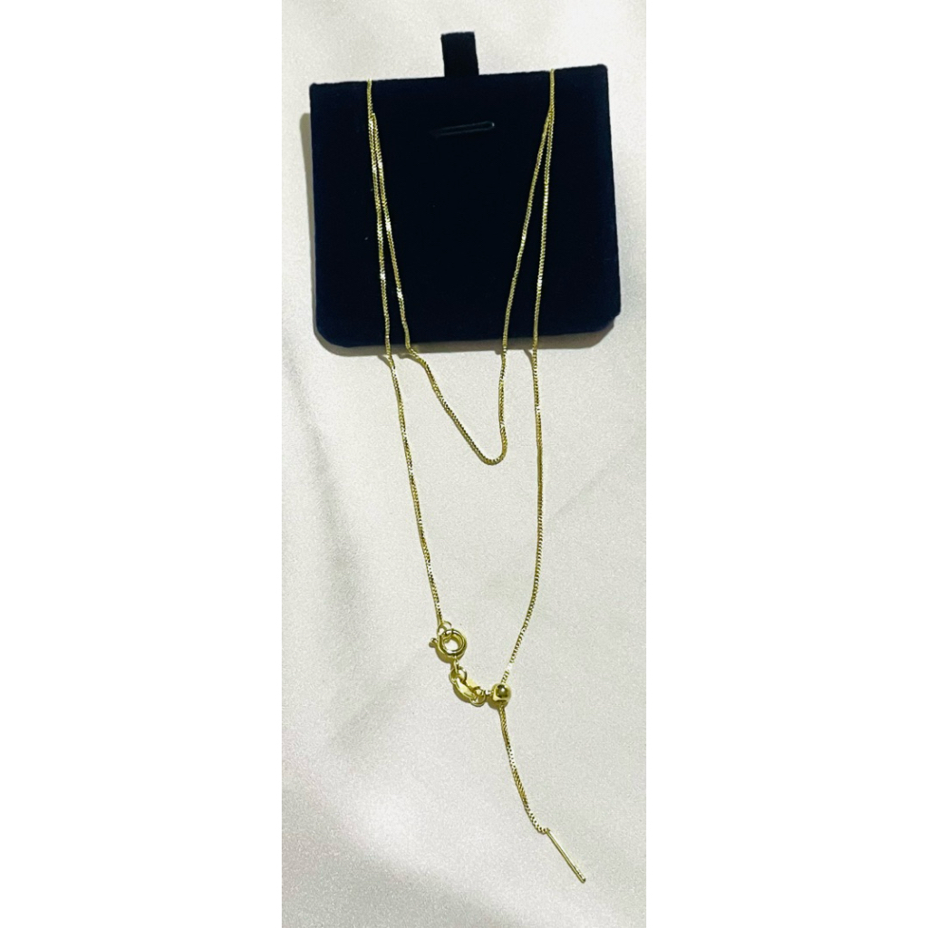 Adjustable Thin Boxed Chain Necklace | Premium Gold Setting 20inches product photo 1