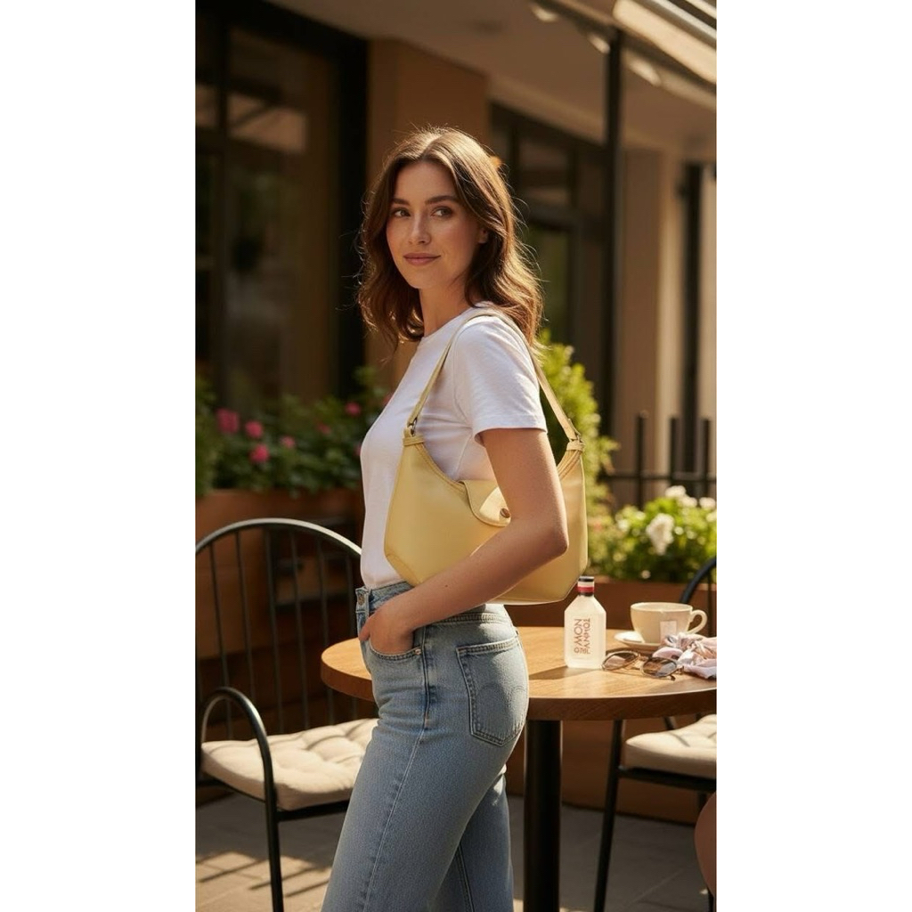 3-way inspired bag in yellow/navyblue color product photo 5