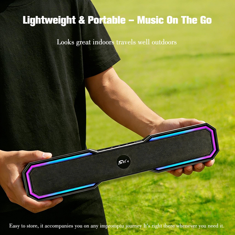 Portable RGB Wireless Sound bar Bluetooth 5.4 Speaker True Wireless Stereo mini speaker for computer — view 8