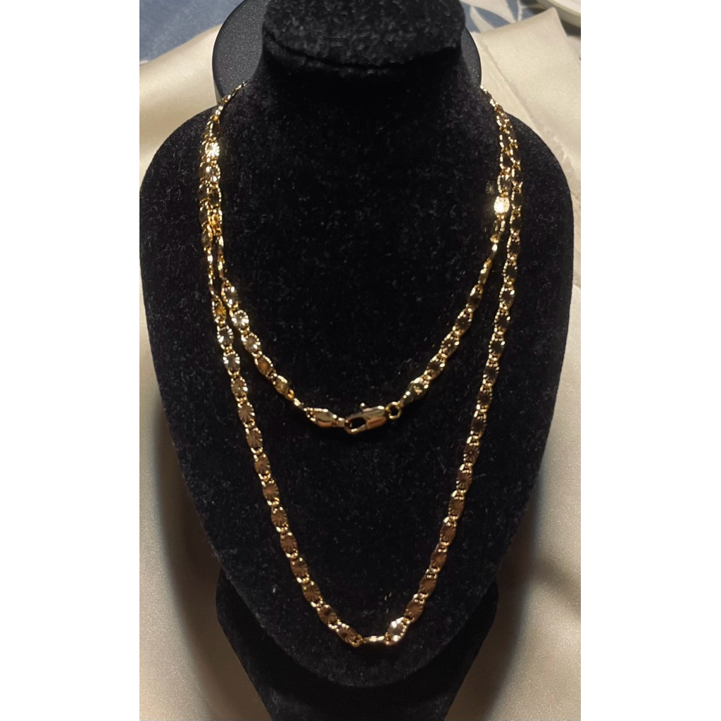 Vintage Dia-Cut Long Chain Necklace | Champagne Gold Setting product photo 1