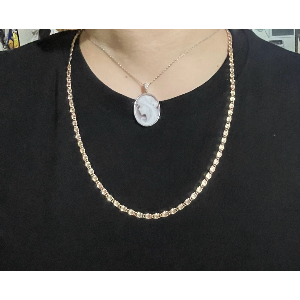 Vintage Dia-Cut Long Chain Necklace | Champagne Gold Setting product photo 2