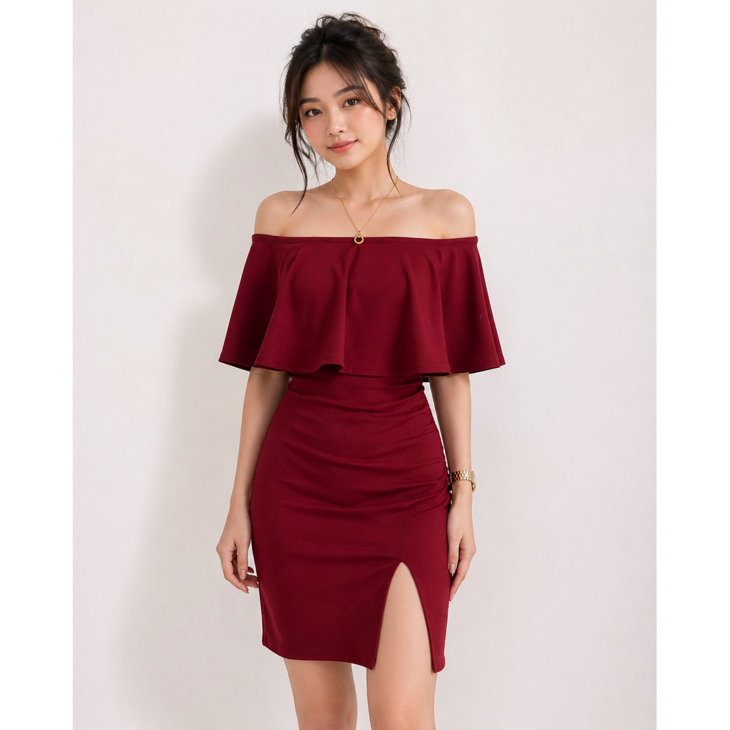 red dress shopee Red dresses | Red bodycon, strappy, strapless dress
