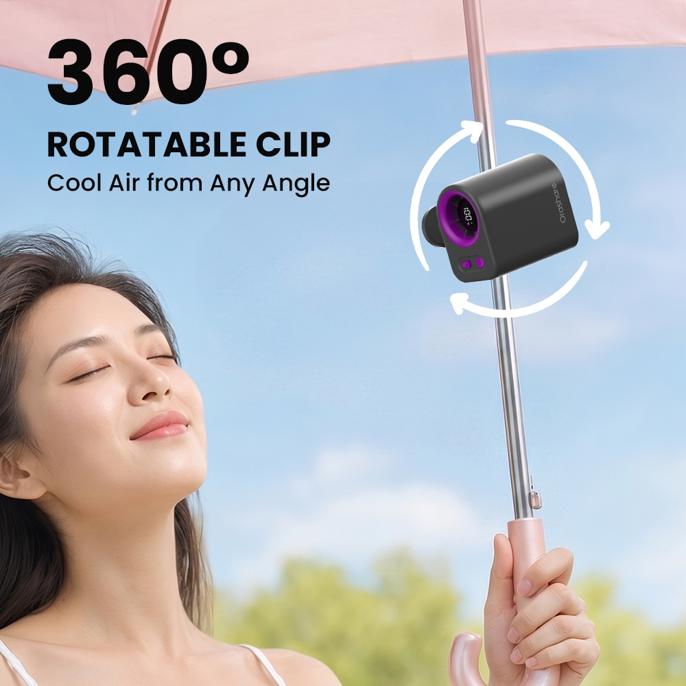 Orashare CF06 Clip Fan Portable Rechargeable Mini Fan 100 Speed Strong Wind Hands-Free Cooling Fan — view 4