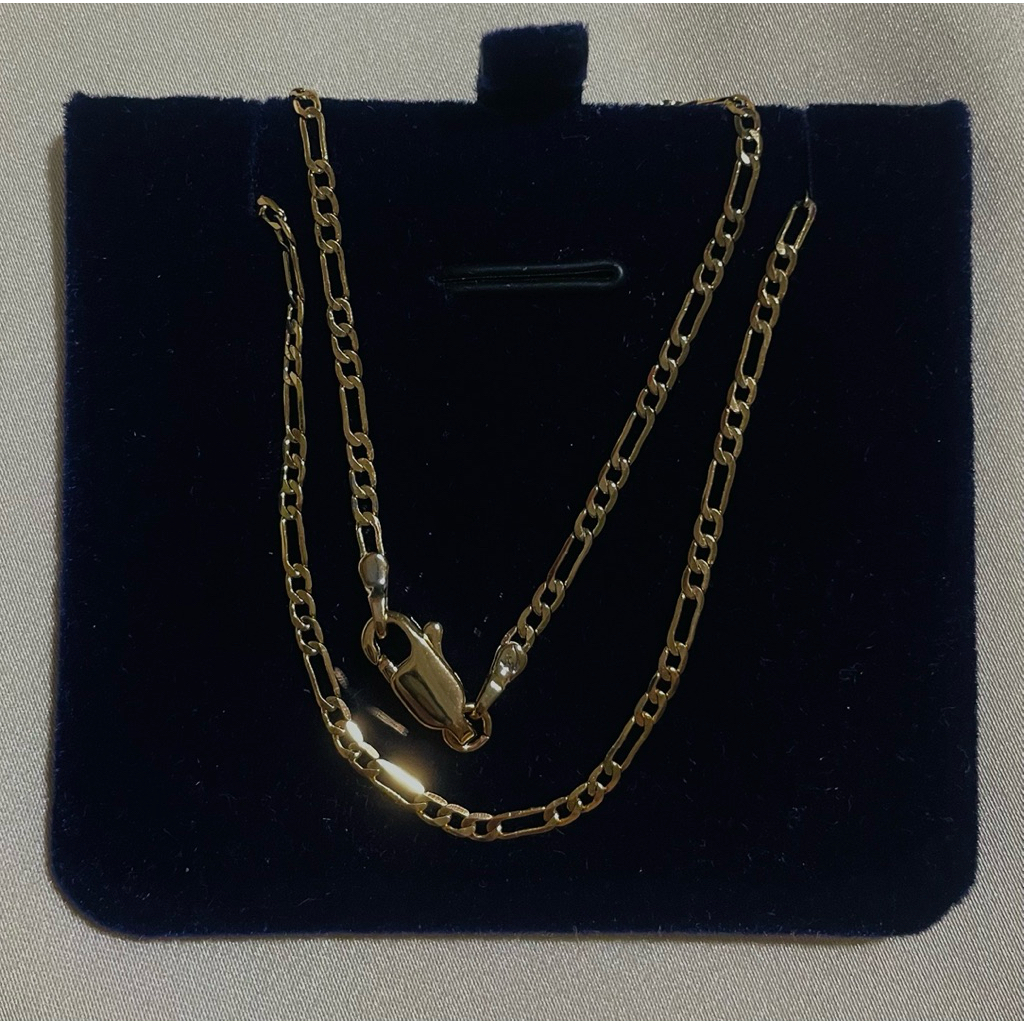 Figaro Chain Necklace 2mm | Premium Champagne Setting 18inches product photo 1